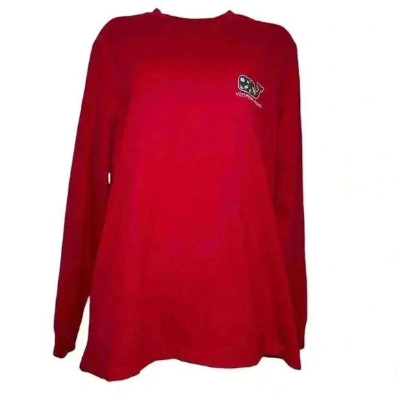 Vinyard Vines Men’s Christmas Tee Long Sleeve Red Shirt Size M - Picture 1 of 6